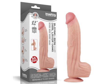 12'' King Sized Sliding Skin Dual Layer Dong - 16