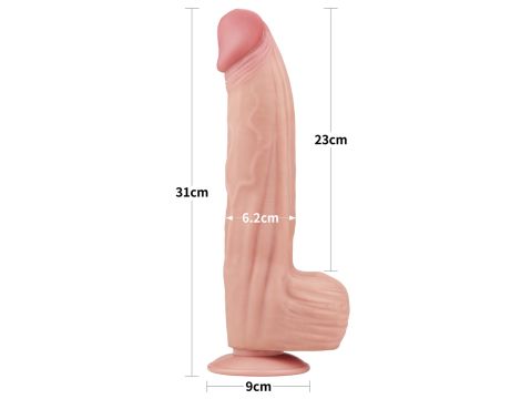 12'' King Sized Sliding Skin Dual Layer Dong - 18