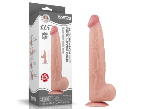 13.5'' King Sized Sliding Skin Dual Layer Dong