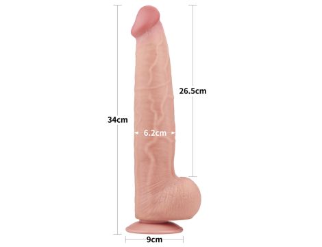 13.5'' King Sized Sliding Skin Dual Layer Dong - 3