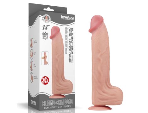 14'' King Sized Sliding Skin Dual Layer Dong