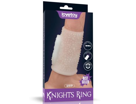 Vibrating Drip Knights Ring (White)