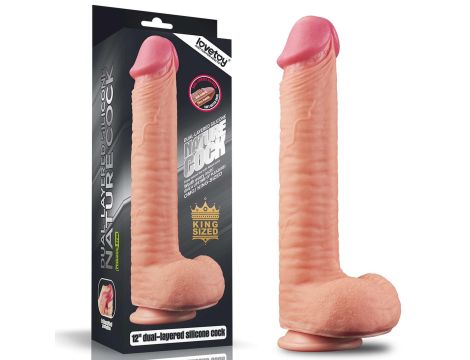 12"" Dual Layered Platinum Silicone Cock