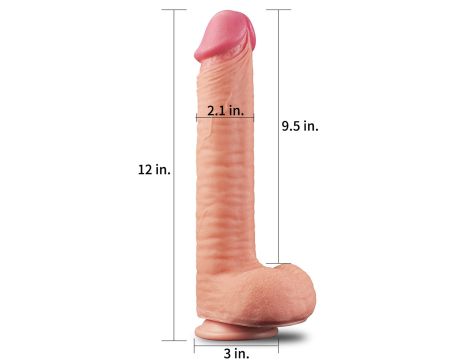 12"" Dual Layered Platinum Silicone Cock - 2