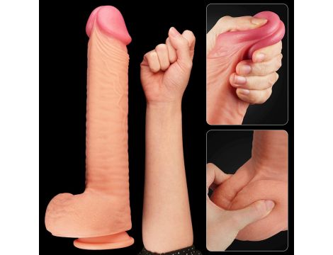 12"" Dual Layered Platinum Silicone Cock - 12