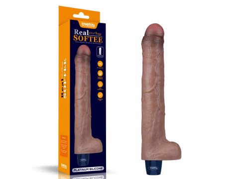 10.5" REAL SOFTEE Rechargeable Silicone Vibrating Dildo