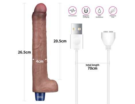 10.5" REAL SOFTEE Rechargeable Silicone Vibrating Dildo - 2