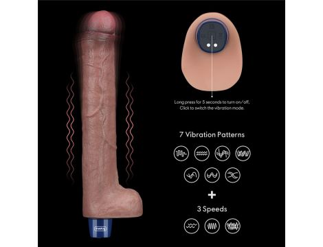 10.5" REAL SOFTEE Rechargeable Silicone Vibrating Dildo - 14