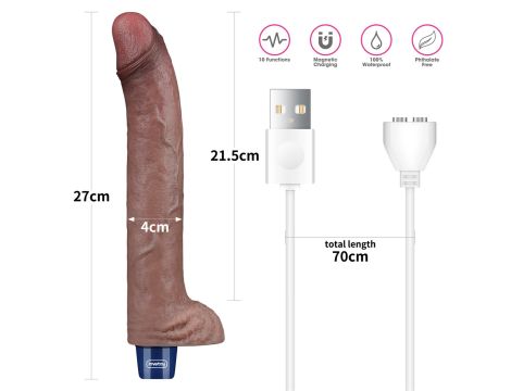 11" REAL SOFTEE Rechargeable Silicone Vibrating Dildo - 2