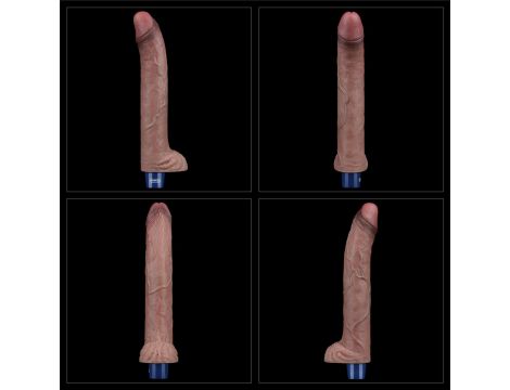 11" REAL SOFTEE Rechargeable Silicone Vibrating Dildo - 16