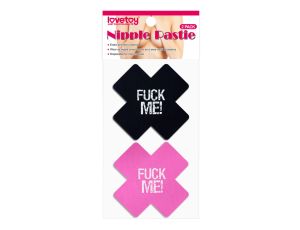 FUCK ME Cross Pattern Nipple Pasties (2 Pack)