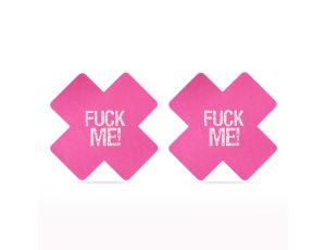 FUCK ME Cross Pattern Nipple Pasties (2 Pack) - image 2