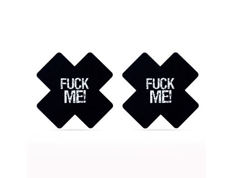 FUCK ME Cross Pattern Nipple Pasties (2 Pack) - 3