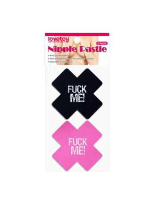 FUCK ME Cross Pattern Nipple Pasties (2 Pack)