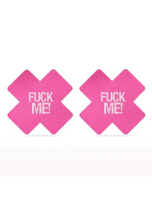 FUCK ME Cross Pattern Nipple Pasties (2 Pack) - image 2