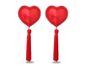 Reusable Red Heart Tassels Nipple Pasties