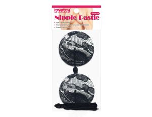 Reusable Black Lace Round Tassel Nipple Pasties - image 2