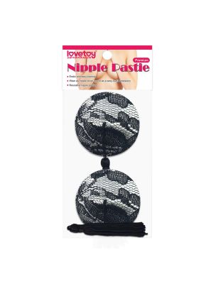 Reusable Black Lace Round Tassel Nipple Pasties - image 2