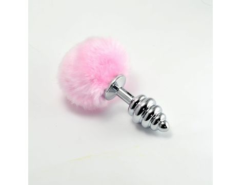 Spiral Pompon Metal Plug Pink