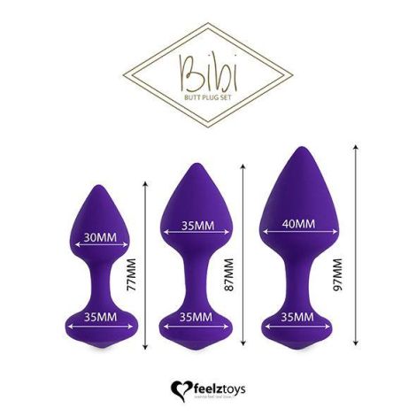 FeelzToys - Bibi Butt Plug Set 3 pcs Purple - 2