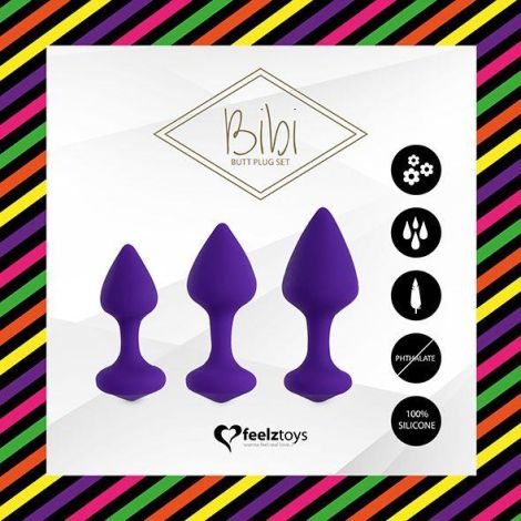 FeelzToys - Bibi Butt Plug Set 3 pcs Purple - 3