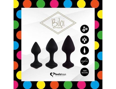 FeelzToys - Bibi Butt Plug Set 3 pcs Black - 3