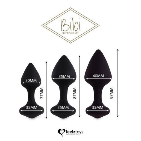 FeelzToys - Bibi Butt Plug Set 3 pcs Black - 2