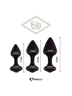 FeelzToys - Bibi Butt Plug Set 3 pcs Black - image 2