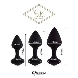 FeelzToys - Bibi Butt Plug Set 3 pcs Black - image 2