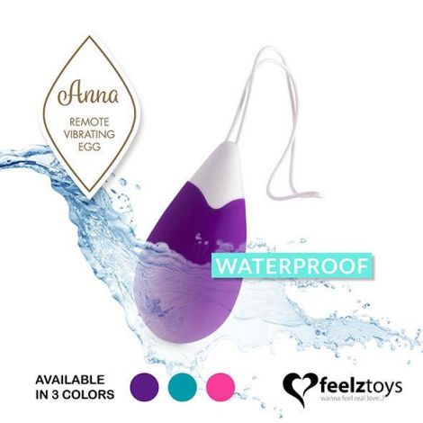 FeelzToys - Anna Vibrating Egg Remote Deep Purple - 3