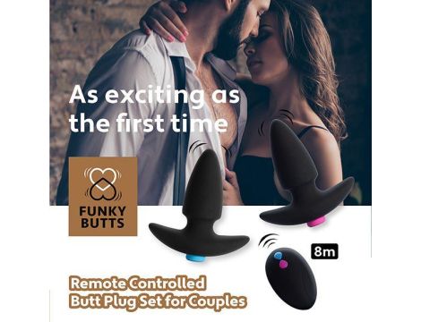 FeelzToys - FunkyButts Remote Controlled Butt Plug Set for Couples - 7