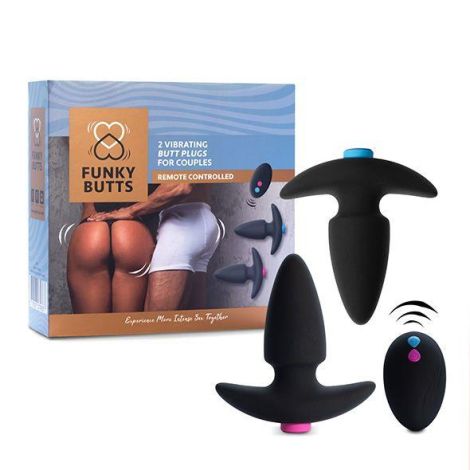 FeelzToys - FunkyButts Remote Controlled Butt Plug Set for Couples - 3