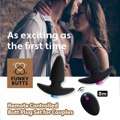 FeelzToys - FunkyButts Remote Controlled Butt Plug Set for Couples - 7