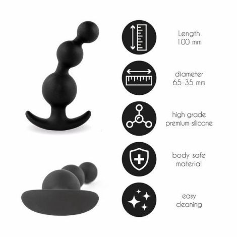 FeelzToys - Plugz Butt Plug Black Nr. 4 - 2