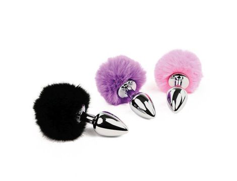 FeelzToys -Bunny Tails Butt Plug Black - 3