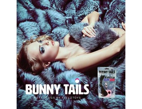 FeelzToys -Bunny Tails Butt Plug Black - 5