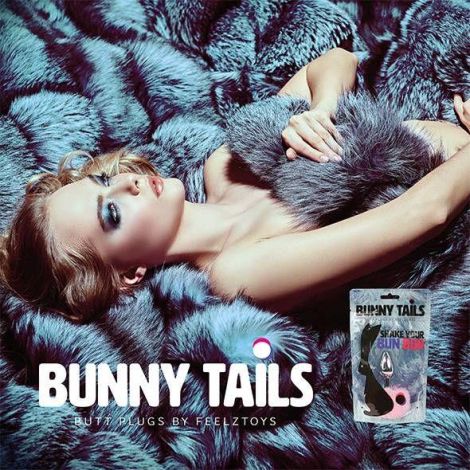 FeelzToys -Bunny Tails Butt Plug Black - 5