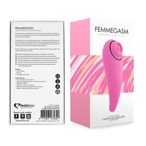 FeelzToys - FemmeGasm Tapping & Tickling Vibrator Pink - 2