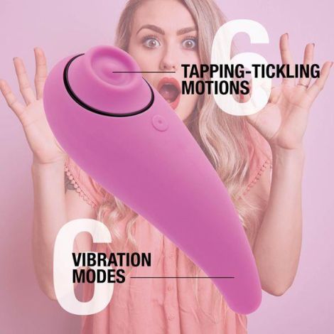 FeelzToys - FemmeGasm Tapping & Tickling Vibrator Pink - 4