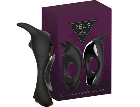 FeelzToys - Zeus Dual Vibe Cock Ring Black