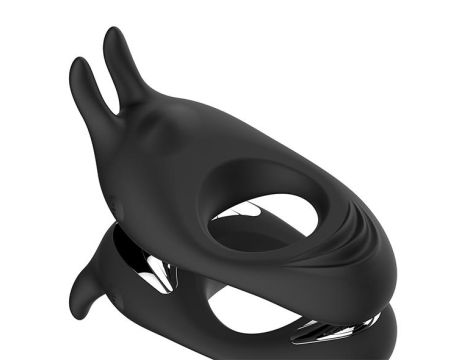 FeelzToys - Zeus Dual Vibe Cock Ring Black - 4