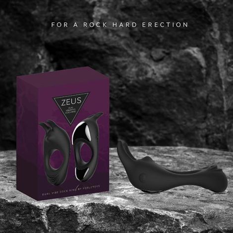 FeelzToys - Zeus Dual Vibe Cock Ring Black - 6