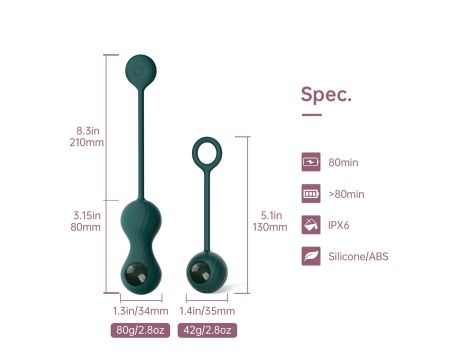 Magic Motion - Crystal Duo Smart Kegel Vibrator with Weight Set - 6