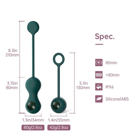 Magic Motion - Crystal Duo Smart Kegel Vibrator with Weight Set - 6