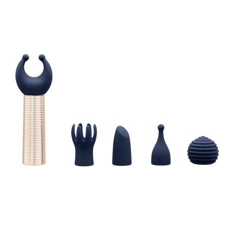 Pillow Talk - Secrets Choices 6 Piece Mini Massager Set Navy Blue/Rose Gold - 2