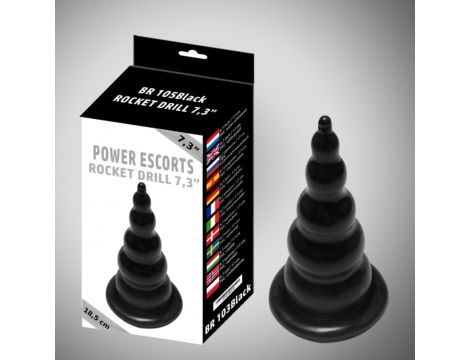 Rocket drill 7,3 inch black large anal plug 7,3 inch / 18,5 cm - 2