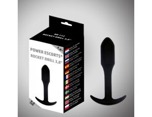 Rocket drill 3,8 inch black  anal plug 3,8  inch / 9,6 cm