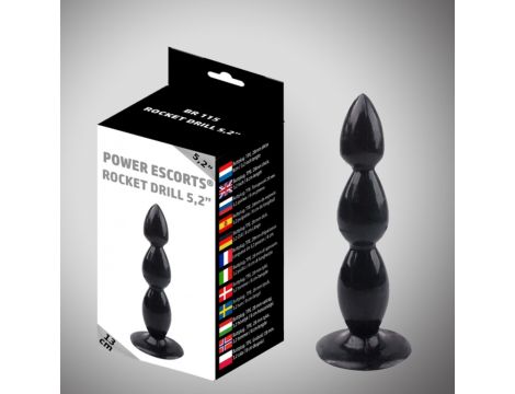 Rocket drill 5,2 inch black big anal plug 5,2 inch / 13 cm