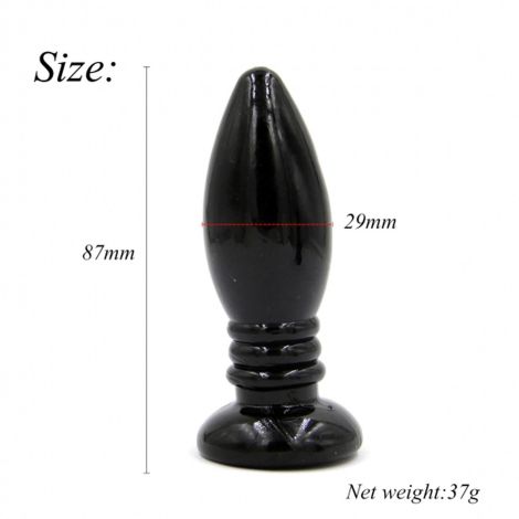 Rocket drill 3,4 inch black  anal plug 3,4 inch / 8,7 cm - 2