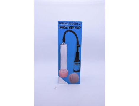 Power Escorts –Power Pump Juicy – Penis Pump – With Improved Exchangeable Pussy – Black/Transparant - 4